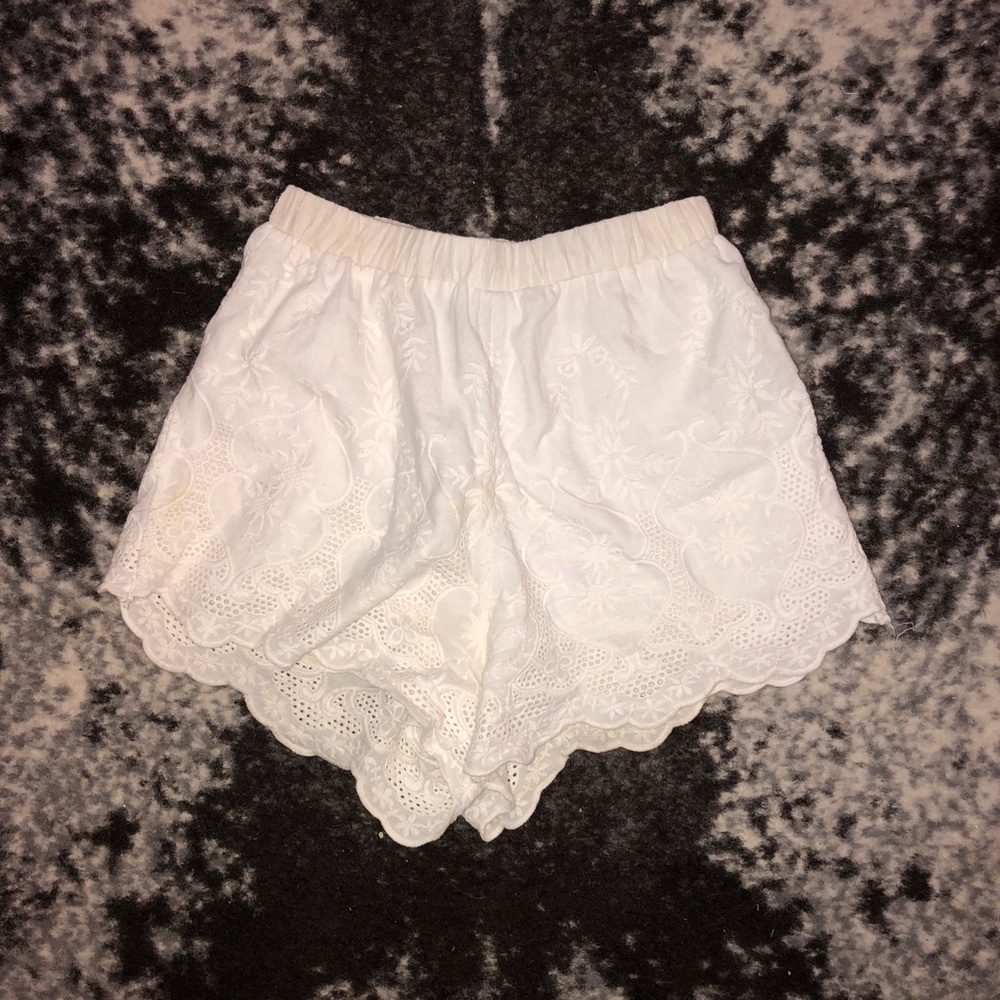 LF White Cotton Shorts